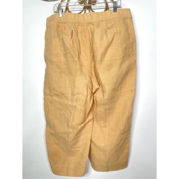 Pure Jill Garment dyed linen orange pull on pants XL - Picture 5 of 6